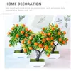 Fiori decorativi Simulazione di albero arancione artificiale Citrus piccole piante finte decorazioni cucine permanente