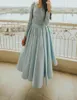 Light Blue Tea Length Party Formal Dresses 2022 With Lace Long Sleeve Aline Draped Aline Plus Size Prom Dress Evening Cocktail G8278846