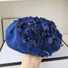 BERETS 202403-SHI INS Summer Knit French Elegance Polyester Light Breattable Lady Beret Hat Women Leisure Painter Cap