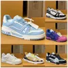 Designer schoenen trainer sneakers dames man panchromatische luxe denim canvas lederen platform reliëfcasual schoenen abloh letter mode buitentraining schoenen