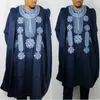 H D African Suit for Men Sabi Shirt Spodnie Zestaw Topy z długim rękawem Haftowe ubrania Agbada Boubou Africain Homme Tradycyjne szaty 240313