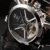 Tourbillon Wrap hommes montres montre automatique boîtier doré calendrier mâle horloge noir montre mécanique Relogio Masculino297t