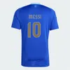 NY 2024 ARGENTINA SOCCER JERSEYS FANS PLAYER VERSION MESSIS MAC Allister Dybala di Maria Martinez de Paul Maradonahome Away GK Men and Women Football Shirt