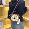 Borsa a secchiello Designer Vendita calda Donna Nuova borsa a tracolla a spalla singola Lettera di moda Piccola rotonda Wtern stampata stile torta