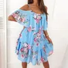 Сексуальная женщина платье летняя беременная цветочная припечатка с плеча для беременных шифоновых пляж Бохо платья vestidos 240318