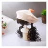 기념품 Topi Baret Rajut Anak Perempuan Wig Kepang Rambut Panjang 모드 Musim Gugur Dingin Dan Bayi Luar Ruangan Gratis Ongkir Drop D Otywd