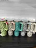 Mugs Leopard Print återanvändbar 40oz tumbler med handtag och halm rostfritt stål isolerad resemuggtumare isolerade tumlers Keep Drinks Cup Q240322