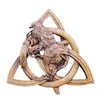 Norse Pagan Gods Carving Heathen Norse Rune Wood Wall Hanging Decor Yard Garden Statues Home Decoration Door Hanging Pendant 240314