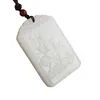 Dekorativa figurer Taoist levererar afghansk vit Jade God of Wealth - Zhao Gongming Riding Tiger Statue Pendant Exquisite