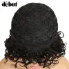 가발 데뷔 흑인 여성을위한 Jerry Curly Human Hair Wig Brazilian Remy Human Hair Wigs Ombre Short Bob Curly Wigs 무료 배송