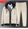 Tute da uomo Completi in pile spesso con cappuccio Tute casual di marca Giacca Pantalone Felpa invernale in pelliccia calda