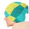 Berets Beautiful Modern Colorful Pattern Beanies Knit Hat Seamless Retro Geometrical Dots Yellow Blue Green Decorative