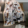 Lux Printed Flannel Lambswool Blanket Double-Sided Fleece Blanket Winter Warm Nap Blankets Office Blankets Wholesale