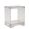 （フラットパッケージ）モダンなデザイン透明なアクリルホームデコレーションディスプレイベッドサイドテーブル/装飾テーブル/ベッドサイドテーブル（透明）