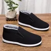 Casual Shoes Man Winter Old Beijing Cloth With Plush And Thickening For Warm Anti Slip Men's Work Canvas Sneakers