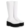 Botas de botas joelho botas altas plataforma feminina 2023 inverno preto vermelho branco longo longo gótico bota salto de saltos de festa sapatos de dança