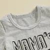 衣類セット幼児の少年夏の服ママレタープリントソリッドカラーTシャツショーツベビー服2PCS