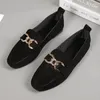 Buty swobodne Spring Fashion Flat Kobiet Jakość metalowego poślizgnięcia się na bokach Ladies Flats Mocassins Duży rozmiar 35-41 Sapato Feminino 2024