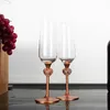 ワイングラスシルバーピーチハート型シャンパンカップ中空透明ガラスクリエイティブヨーロッパ