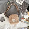 Evening Bags Autumn Winter Cute Bear Messenger Bag Women Plush Mobile Phone Girls Small Shoulder Japanese Ins Style