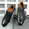 Head Cowhide Layer Shoe New Men's 2024 Leather Daily Outdoor Casual Lace-up Handgjorda stora skor A38 504 S 57 S