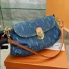 High quality denim retro shoulder bag MICHAEL KADAR fashionable women's handbag canvas handbag presbyopic armpit bag printed wallet m95050 designer jacquard