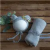 Keepsakes Born Mohair Stretch Knit Wrap Hut und Stirnband Set Pografie Requisiten Baby Jersey Ddle Decke Schicht Stoff 230901 Drop Lieferung Otgdv