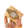 Moda luksusowe złoto zegarki dla kobiet zegarki damskie damskie damskie zegar ze stali nierdze nierdzewne lodowane diamenty słynne marka bransoletki clock6346890