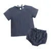 衣類セット夏の幼児少年服セットコットンリネントップシャツショーツ2PCS生まれ衣装の幼児
