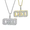 BLING SHADOW CEO Letters Anpassade Inledande namn Halsband Pendant Iced Out 5A Cubic Zircon Hiphop Cool Jewelry for Men Boy 240311