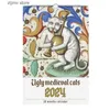 Календарь Ugly Medieval Cat Calendar 2024 Настенный интересный календарь-планировщик висит календарь Уникальные подарки для любителей кошек Y240322