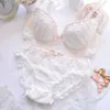 BHs Sets Japanische wasserlösliche Stickerei dünne Tasse süße Sammlung sexy Dessous BH Set große Größe für Mädchen