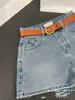 Jeans womens summer moda versatile trendsetter cel trionfale arco posteriore tasca ricamato pantaloncini di denim ricamati