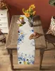 Tkanina stołowa wiosna vintage niebieskie kwiatowe bielizny letnie rośliny komody dekoracje farmhosue impreza kuchenna jadalnia
