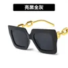 2 pcs Fashion luxury designer Box Chain Sunglasses 2022 New Fashion Big Frame Street Photo Sunglasses Personalized Sunglasses Concave Shape