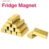 Fridge Magnets 1 creative gold brick shaped refrigerant magnet resin craft gift used for home refrigerant decoration souvenirs birthday gifts Y240322