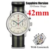 Avanadores de pulso Seakoss 42mm 1963 Cronograph Watch ST1901 Movimento com pilotos de ganso 21 Zuan Men Mechanical Waterspertim