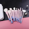 kademeli pembe 14pcs yumuşak sentetik saç makyaj fırçaları set-quick kurutma fiber kozmetik araç kalemleri u5um#