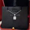 Ins Eenvoudige Mode Hart Hanger Sprankelende Luxe Sieraden 925 Sterling Zilver Princess Cut Wit 5A Zirkoon CZ Diamant Multi Stijl Dames strand Sleutelbeenketting