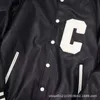 Designer Correct version of C family's 24FW trend casual loose fit leather baseball jacket for both men and women OBYU