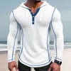 Bluzy męskie oddychające gofrowane bluzy Stylowa bawełniana bluza z szczupkowym przyciskiem dopasowania dla wygodnych modnych