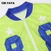 CMYAYA Donna Paillettes Lettera 08 13 Manica lunga Patchwork Zipper Fly Giacca stile baseball Felpa moda Outwear 240319