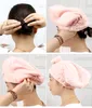 Badhårhandduk Wrap Coral Fleece Hårtorkning Dusch Turban Cap Absorberande snabba torra hårhanddukar med Bowknot YFA2057