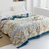 Blankets Cotton Gauze Towel Muslin Blanket Soft Throw Plaid For Adults On The Bed Sofa Plane Travel Bedspread Tapestry