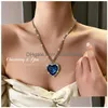 Pendant Necklaces Titanic Heart Of Ocean Blue Love Necklace Drop Delivery Jewelry Pendants Dh4T7