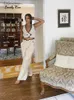 Sexy Set Fashion Pants Women Vest Suit Sexy Two Buttons Tank Top Casual Pencil Zippers Pocket Trousers 2024 Spring Summer Lady Set 24322