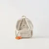 Rugzak geborduurd aangepaste kinderen schattig cadeau tas beige pluche wortel oor hangende gepersonaliseerde reissnack met naam