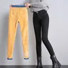 Pantalones vaqueros de mujer de invierno de algodón elástico de mezclilla de lana gruesa para mujeres estiramiento cálido flaco terciopelo lápiz pantalones femeninos