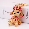 Nyckelringar Figure Dog Nyckelring Craft PVC Vinyl Animal Poodle Trinkets For Car Rhinestone Metal