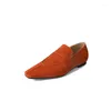 530 kledingschoenen lente/herfst dames loafers schapen suède leer voor vierkante teen lage hak elegante pompen ontwerper 44648 72608